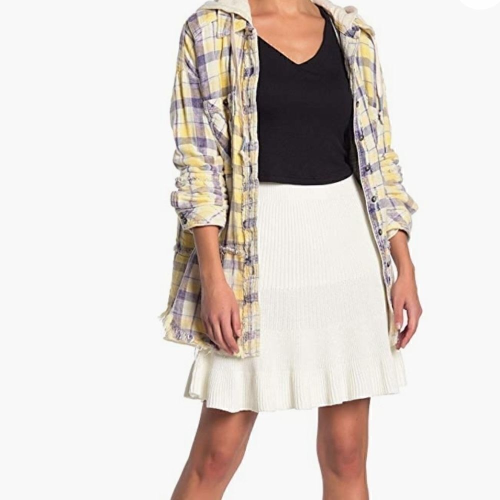 Free people knit ruffle mini skirt